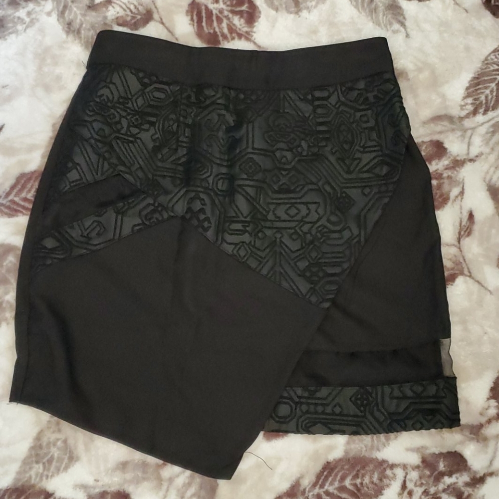 Black asymmetric skirt